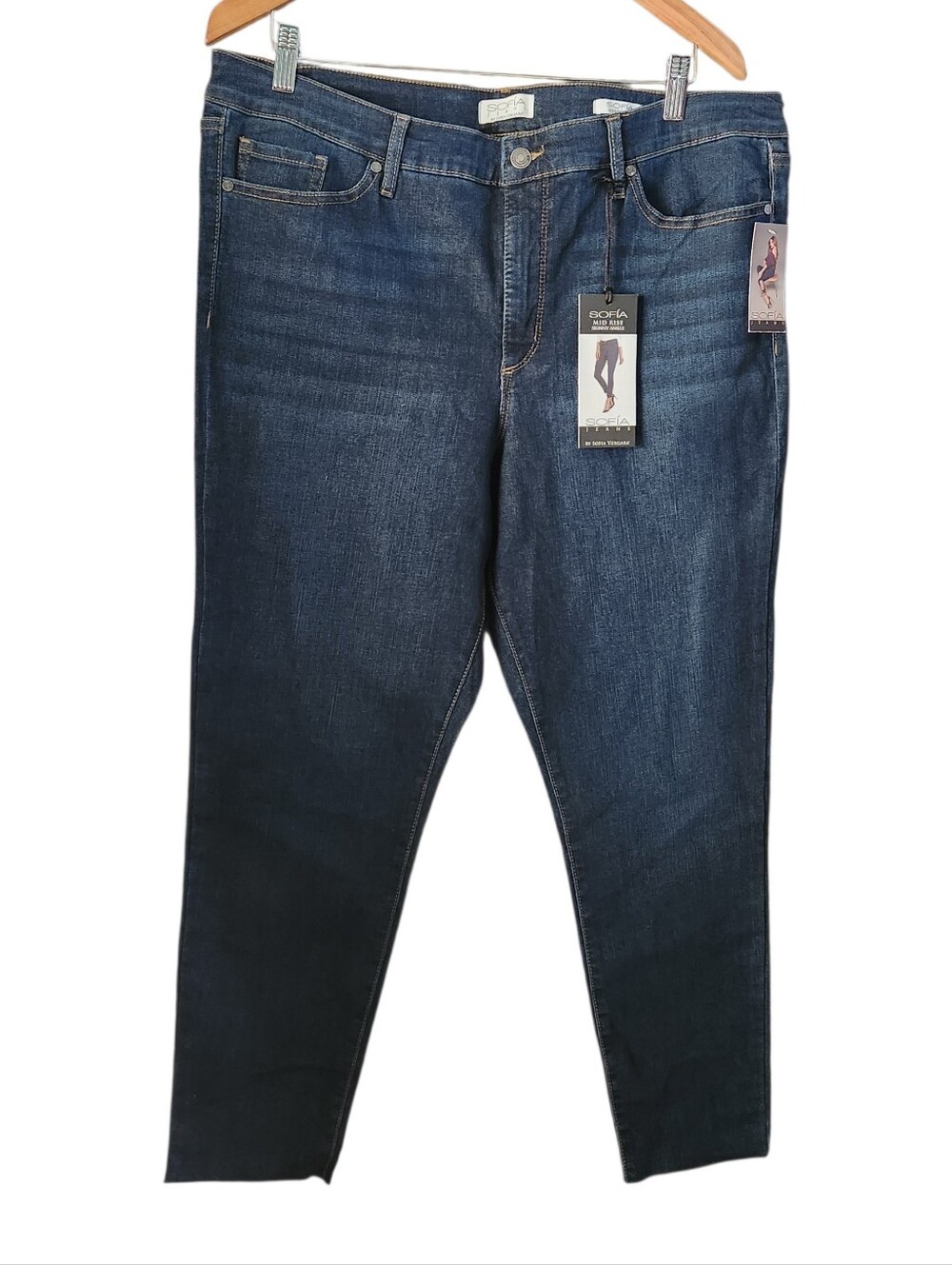 Sofia by Sofia Vergara Dark Blue Stretch Slim Jeans Size 18